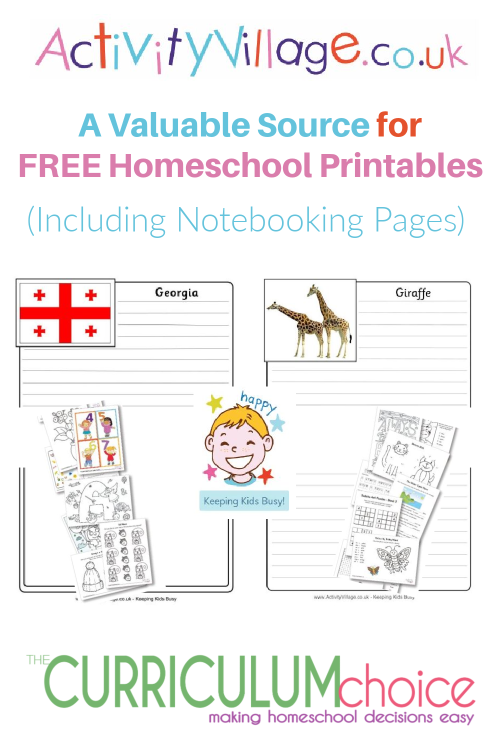 Activity Village is a source for tons of FREE crafts, games, and printables, that includes notebooking pages of all kinds!