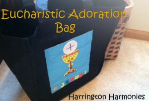 We used the patterns to make this bag to take to Eucharistic Adoration.