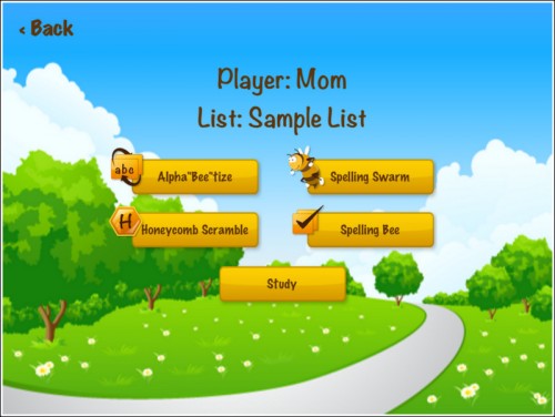 The Spelling Bee App Options