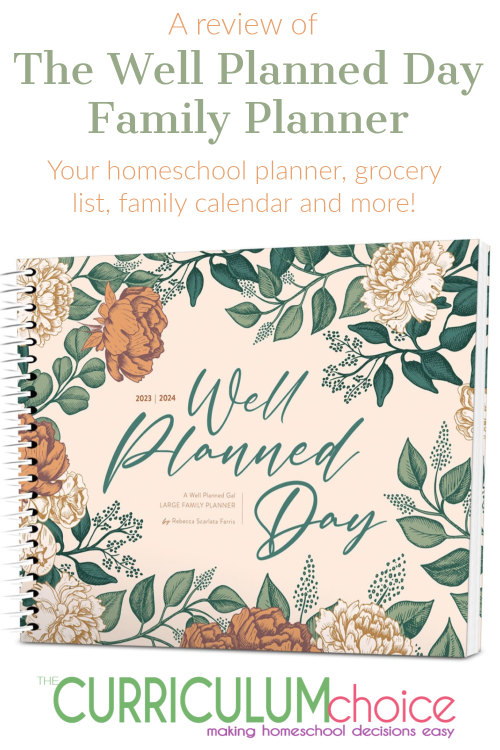 The Well Planned Day Family Planner puts your life in one place. Meal planning, shopping lists, homeschool lesson plans, family calendar and more!