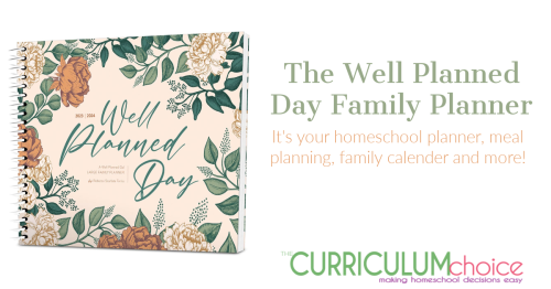 The Well Planned Day Family Planner puts your life in one place. Meal planning, shopping lists, homeschool lesson plans, family calendar and more!