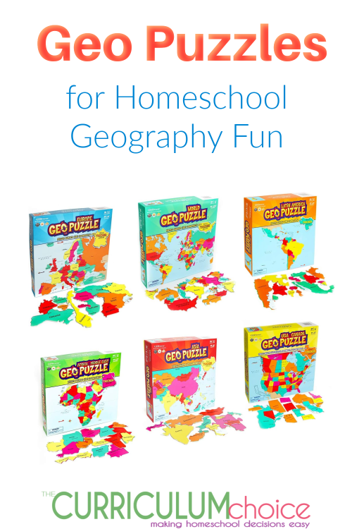 Using GEO Puzzles for homeschool geography fun! Check out these 6 geography puzzles to help your kids learn their world and US geography.