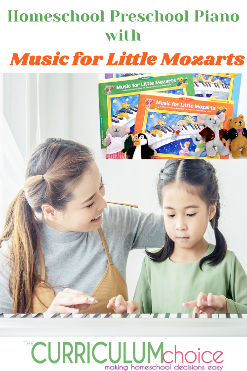 Homeschool Preschool Piano with Music for Little Mozarts provides a comprehensive approach to musical learning, using the piano