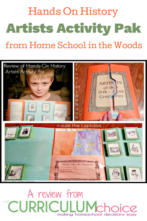 Hands On History Artists Activity Pak from Home School in the Woods is a hands on artist unit study and lapbook.