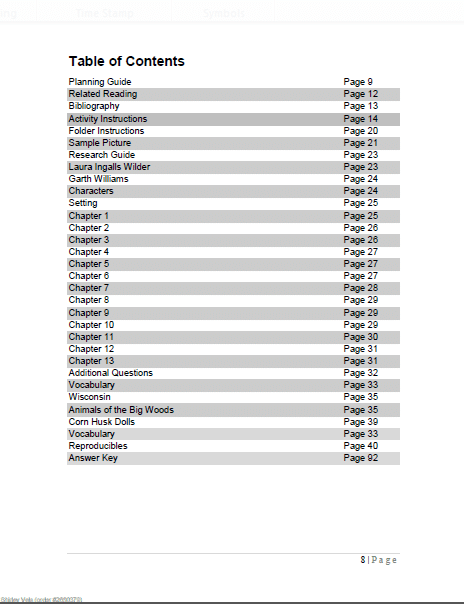 Table of Contents