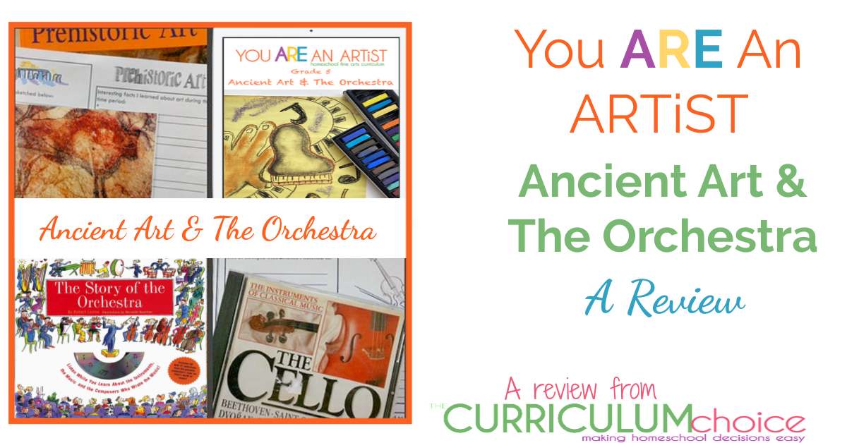 A review of Ancient Art & the Orchestra - You ARE An ARTiST Fine Arts Plans for 5th Grade. Charlotte Mason style art & music appreciation plans make it simple for you to include art and music in your homeschool.