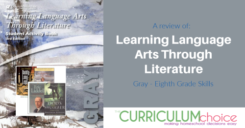 Learning Language Arts Through Literature is a solid grounding in grammar, writing, vocabulary and lots of wonderful classical literature.