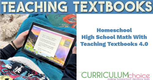 Teaching Textbooks is a great choice for homeschool high school math with computer based lessons and automated grading it's an easy to implement option!