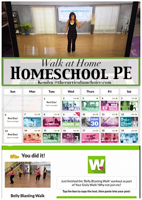 Walk at Home Homeschool PE is an easy way to get your daily workout in or an easy way to get that PE credit and it’s way cheaper than a gym membership too!