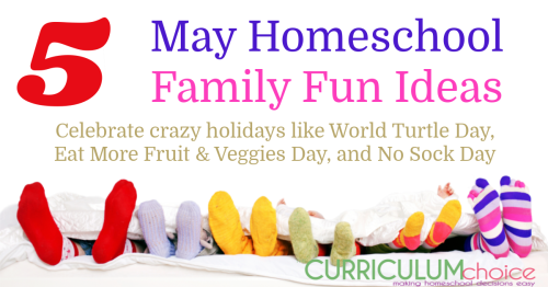 Take some of these May Homeschool Family Fun Ideas (World Turtle Day, Eat More Fruits and Veggies Day, Paper Airplane Day and more) to make it an aMAYzing month of fun and learning as a family.