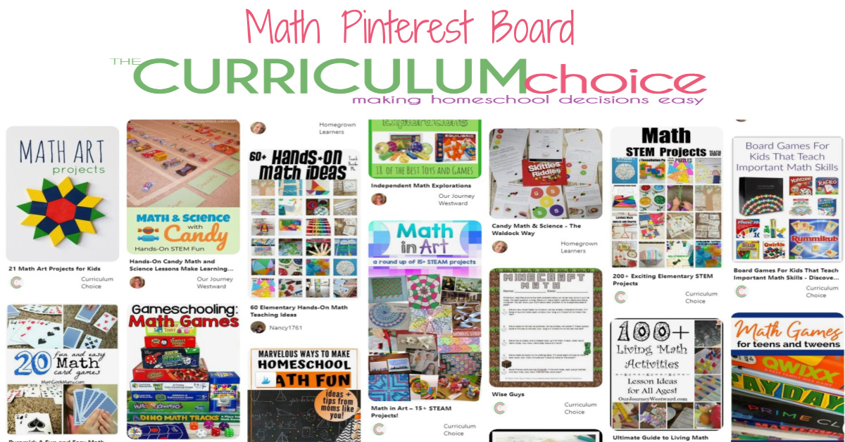 Math Pinterest Board from The Curriculum Choice