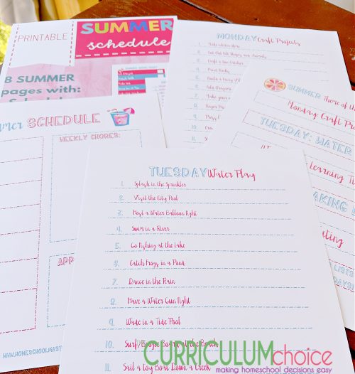 Summer Schedule Printable