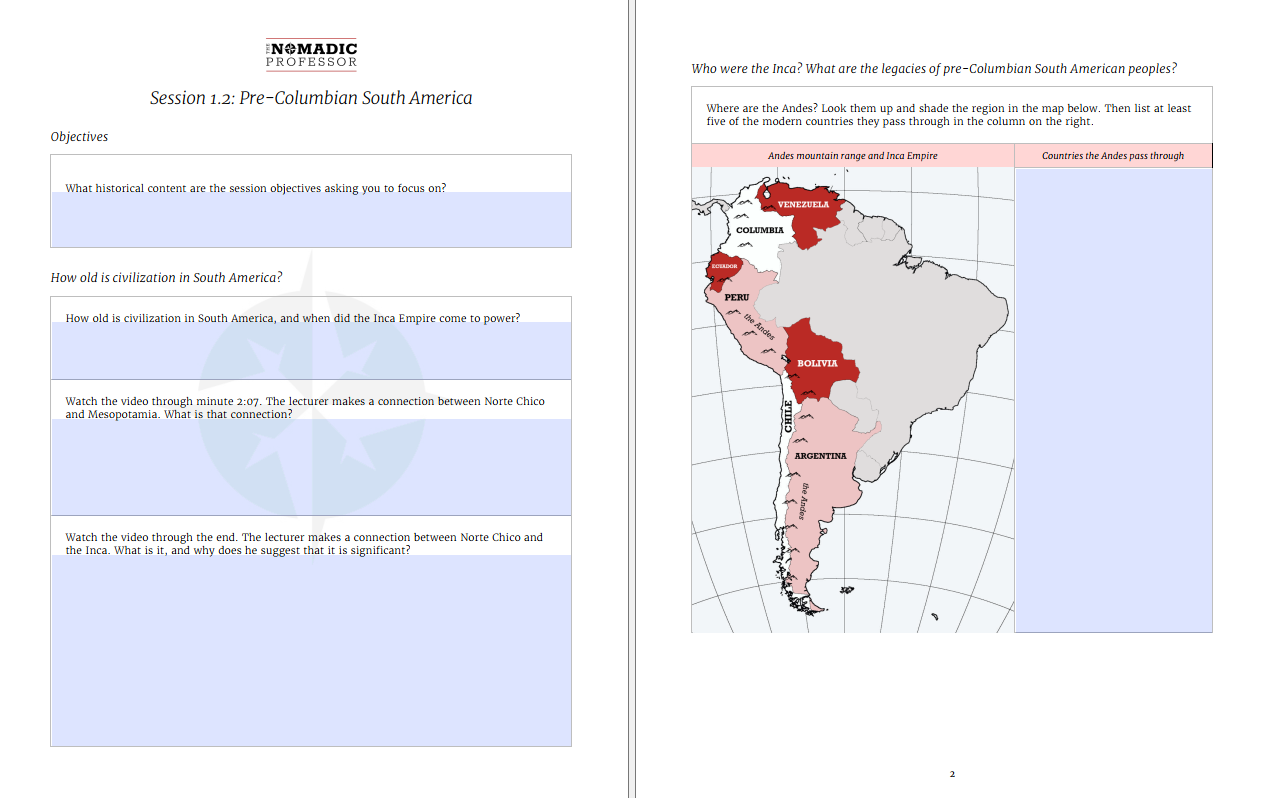 The Nomadic Professor American History 1 Guied Notes Example