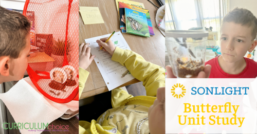 Sonlight Butterfly Unit Study is a 4 week unit study that includes Lesson plans, hands-on projects, worksheets, and more! Your child will even raise caterpillars into butterflies!