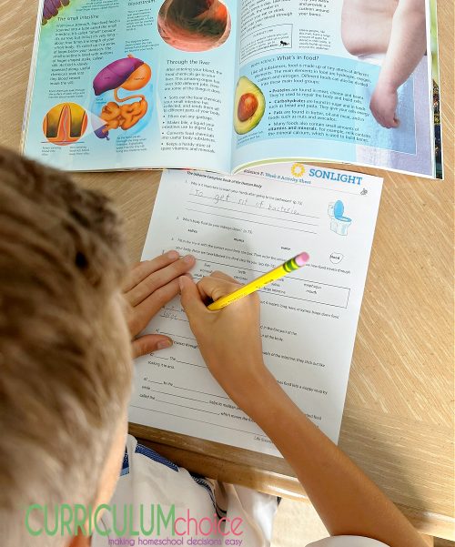 Sonlight Discover & Do Level Science Worksheets 